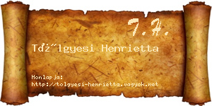 Tölgyesi Henrietta névjegykártya