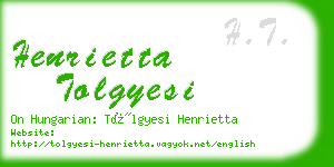 henrietta tolgyesi business card